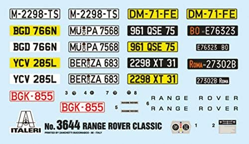 Italeri 3644s Land 1:24 Range Rover Classic, réplica fiel, fabricação de modelos, artesanato, hobbies, colagem, kit de construção