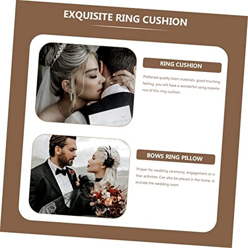ABAODAM 1 PC Almofada de anel de arco Decorações de casamento vintage Decoração vintage Decoração de anel de presente Pillow