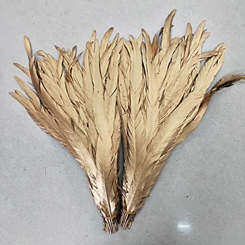 Pumcraft Feather for Craft 100pcs/lot galo de ouro penas galo 12-14cm/12-14 polegadas Jóias de jóias de Natal para