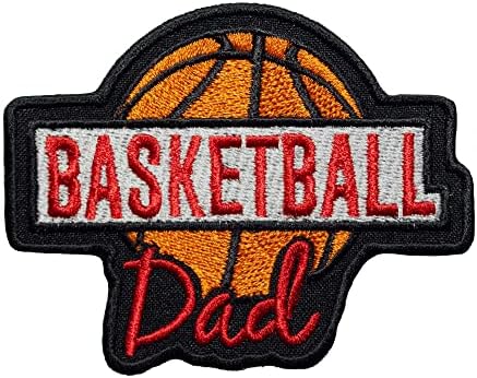 Basketball Pai bordado patch. Tamanho: 3,9 x 3 polegadas