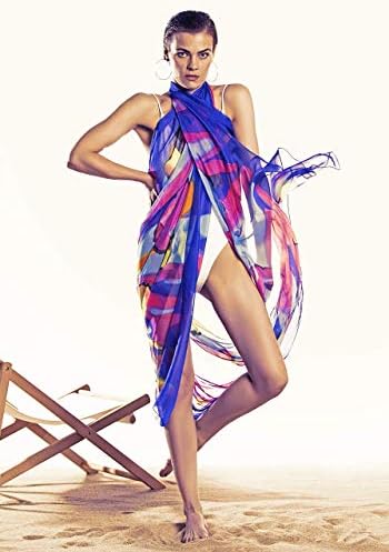 Missshorthair feminino chiffon praia pareos sarongue pura de maiô