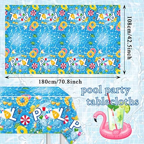 Toalhas de festa da piscina-3pcs Toclagem de mesa de plástico de verão Hello Summer Festy Supplies Pool Pool Retângulo