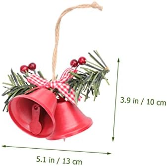 Galpada 18 PCs Bell Holly Christmas Christmas Bow com artesanato Bells A agulhas DIY para Jingle Decorações de Natal