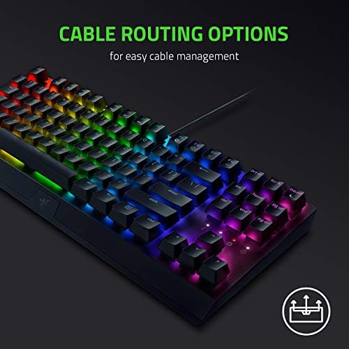 Razer Blackwidow v3 Tenkeyless TKL Teclado de jogos mecânicos: interruptores mecânicos amarelos - linear e silencioso - iluminação