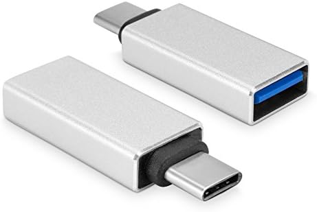 Cable, BoxWave® [adaptador compacto do QuickSwitch] Transforme os cabos USB A em USB -C para - prata metálica