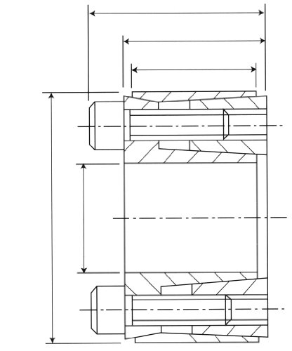 LA12-40/62 METRIC METRIC METRICLEJA METRICE REMBLEY TIPO 12 MÉTRICA, 40 mM, 62 mm de diâmetro da manga externa, comprimento