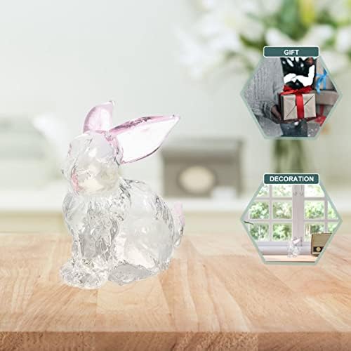 Sewroro Bunny Bunny Cristal Bunny Animal Animal Cristal de Cristal de Páscoa Bunny Estatueta Fatuagem de Decoração