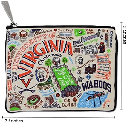 Catstudio University of Virginia Collegiate Zipper bolsa bolsa | Segura seu telefone, moedas, lápis, maquiagem, guloseimas de cachorro