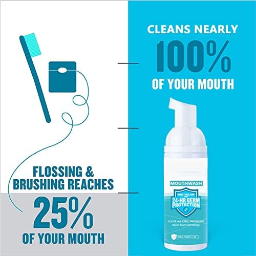 Espuma de enxagueira bucal, espuma de pasta de dente de enxaguamento bucal 2023, remoção de cálculo, clareamento