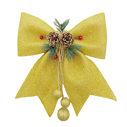 Christmas Pines Nut Bowknot pingente de Natal Grinales de arestas Armadias de brilho artesanal Briscos de arcos Xmas Novo ornamento