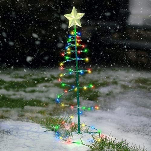 Dervivea Christmas Decoration Holiday Dress Up Cenyout Layout Solar Led Christmas Tree Yellow