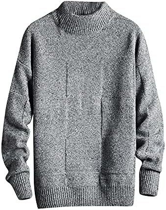 Adssdq de manga longa tendência Pullover de primavera Men Jersey Jersey Pullover de cor sólido Crewneck Soly Fit7