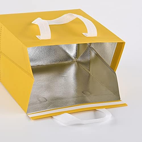 Toptie 100 Pack Impressão personalizada Take Away Food Sacos, bolsa impermeável isolada para alimentos quentes ou frios, restaurante