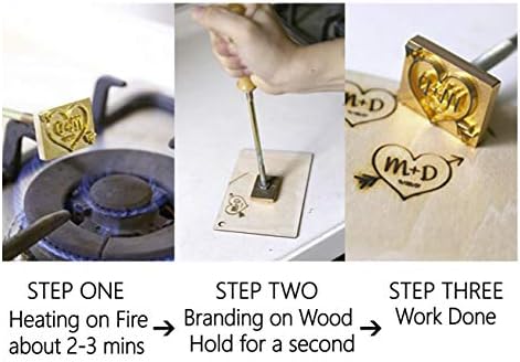Iron de marca de madeira personalizada, carimbo de ferro personalizado com marca de couro, branding de madeira/presente de casamento,