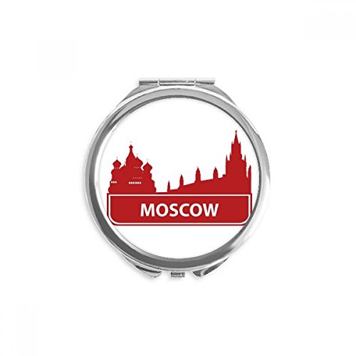 Moscou Rússia Red Marco Padrão Mão Compacto Espelho redondo Vidro de bolso portátil