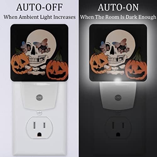 Rodailycay sensor leve à noite Light North American Style Skull, 2 Packs Night Lights Conecte-se na parede, luz noturna de LED