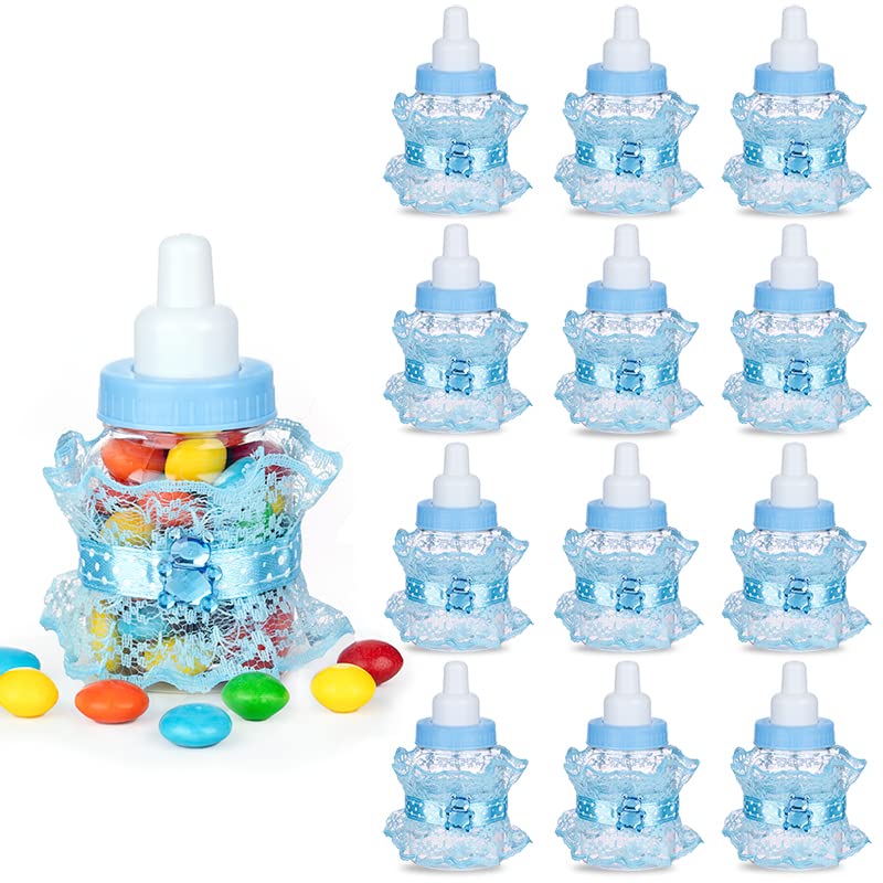 Decorações de garrafas de bebê para festa de chá de bebê, 24pcs mini chá de bebê favorece a garrafa de doces para o recém