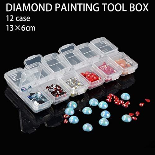 Kits de pintura de diamante dfdgbd para adultos crianças iniciantes caixas de acessórios 12 ferramentas pinturas cruzadas slots