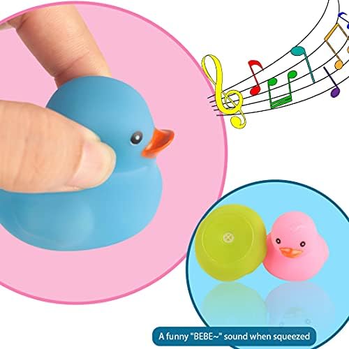 Bath Duck Toys 4pcs Família Borracha Ducky Float & Squeak Baby Bebê