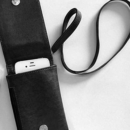 Componente de caractere chinês Jie Phone Wallet Purse pendurada bolsa móvel bolso preto