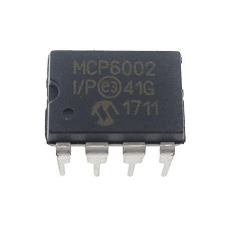 MCP6002-I/P DIP-8 1 MHz de largura de banda de ganho, pacote de amplificador op de baixa potência de 6 pcs