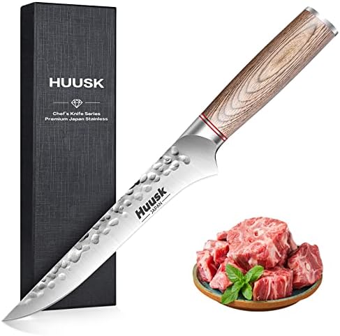 Huusk Japão Faca Profissional Faca de Faca de Cozinha e Faca Cleaver Conjunto para ossos de carne e verduras Cortando a faca de chef