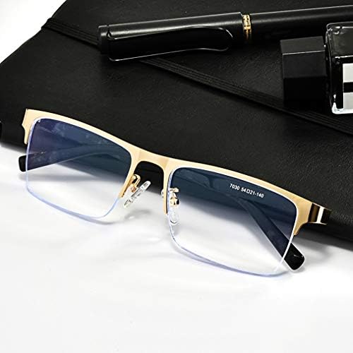 Óculos de leitura de negócios de moda masculina HORV, óculos de bloqueio de luz azul, óculos de celular, revestimento