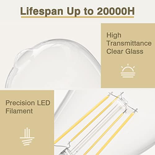 Bulbo LED de 60 watts, de 16 pacote de 16 pacote, lâmpadas Edison vintage, 2700k Warm White