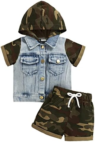 Summer Boys Boys Meninos curtos Camouflage Tops Shorts Duas peças de duas peças conjuntos para crianças recém -nascidas