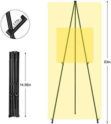 SUNYESYO DISPLAY BLACK ENDEAL STAND - 63 Artista Instant Tripod Casal portátil Cavalé portátil - Pôster de arte