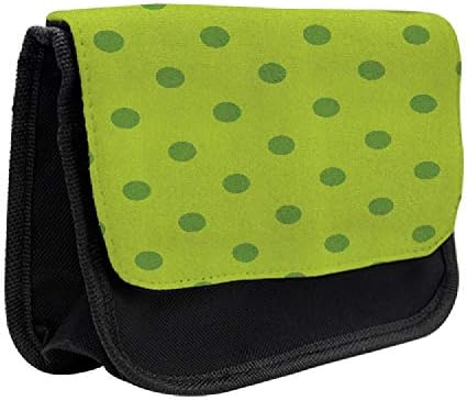 Caixa de lápis de bolinhas lunarable, manchas coloridas de mola, bolsa de lápis de caneta com zíper duplo, 8,5 x