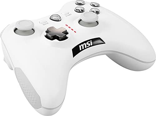 MSI Force GC30V2 Controlador de jogos sem fio branco, motores de vibração dupla, modos de conexão dupla, D-pads intercambiáveis,