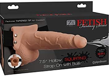 Série de fantasia de fetish de produtos de tubulação 7.5 Strap-on oco com bolas, carne