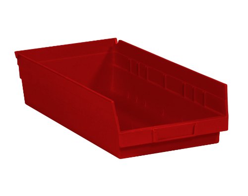Libes de prateleira de armazenamento de plástico nidable aviditi, 17-7/8 x 8-3/8 x 4 polegadas, vermelho, pacote de