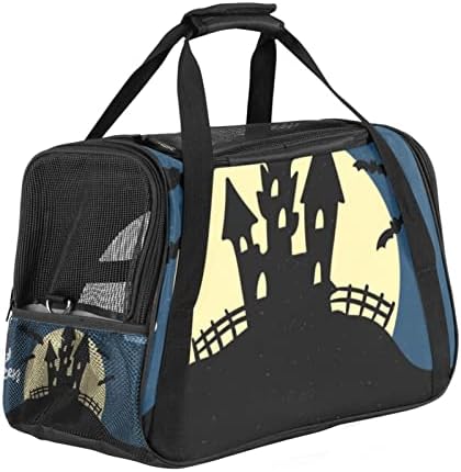 Portador de animais de estimação Blue Happy Halloween Soft-sided Pet Travel Travels for Cats, Dogs Puppy Comfort portátil dobrável