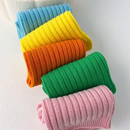InoBay Child Solid Color Meocks 6 Pacote de pacote crianças Socas de crianças meninas meias meninos meias de algodão
