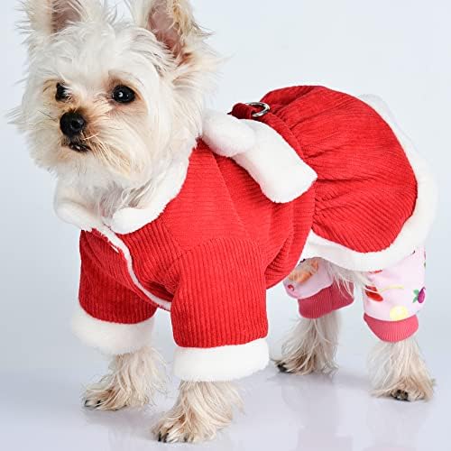 Vestido de cachorro para cães pequenos, lã de lã de inverno quente suéter de cachorro, suéter de roupas de cachorro, suéter vermelho