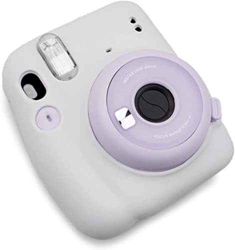 Muziri Kinokoo Mini 11 Caso de proteção compatível com Fuji Instax Mini 11 Câmera instantânea - Câmera de silicone suave - branca