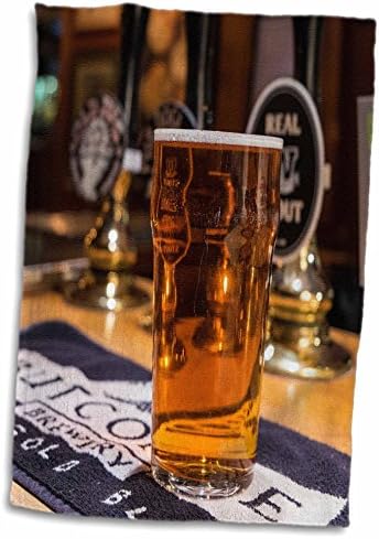 3d Rose Pint de toalha de mão de pub-uk tradicional de cerveja, 15 x 22