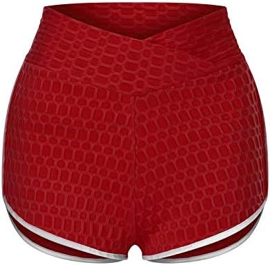 Shorts yoga shorts mulheres levantando butting yoga shorts treino alta cintura barriga de booty ruched calça controle