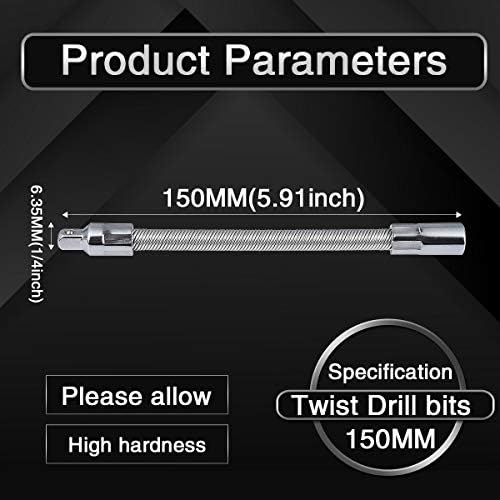 Catrão de extensão de soquete flexível Katur, conjunto de barras de extensão flexível, link de bits de cabeça de cabeça de cabeça