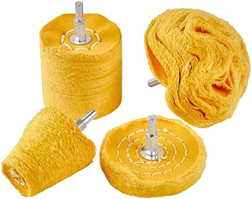 4pc Polimento de pano de polimento amarelo Roda de pano de pano de ouro Polish de jóias de jóias de prata para acessórios para