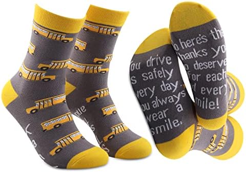 MBMSO School Bus Driver Socks School Bus Driver Agradecia Presentes Agradecemos Presentes Monitor de ônibus escolar Presentes