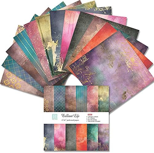 Levylisa Cardstock Paper Pad 24 folhas 6 x6 colorir color de cores espacial estilo scrapbooking papel de papel decorativo de papel