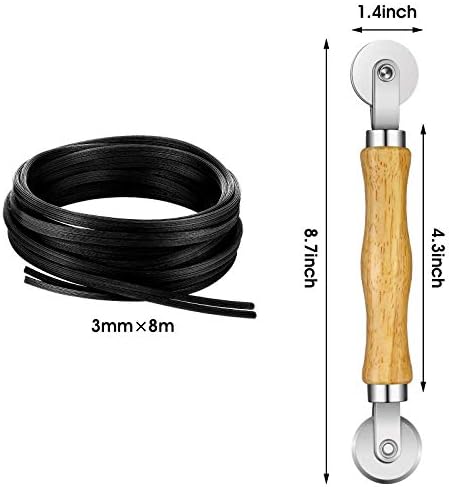 Rolução de tela de retentor de tela Ferramenta de rolamento de tela com alça de madeira e rodas de aço kit de ferramentas