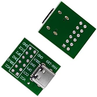 Teansic 10pcs Tipo C Conector feminino ao adaptador DIP com PCB Converter Pinboard 2,54mm 12pin Placa de teste fêmea Solda PCB Pinboard
