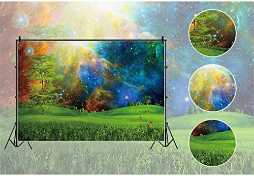 Pano de fundo da floresta encantada 5x3ft aurora estrelada colorida cenário de primavera cenário de primavera de