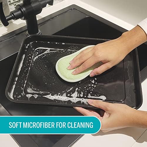Molly Marvelous Dual Labbing Cozinha Esponjas de Esponjas, Lado de Microfibra Sofra para Limpeza Doméstica que não