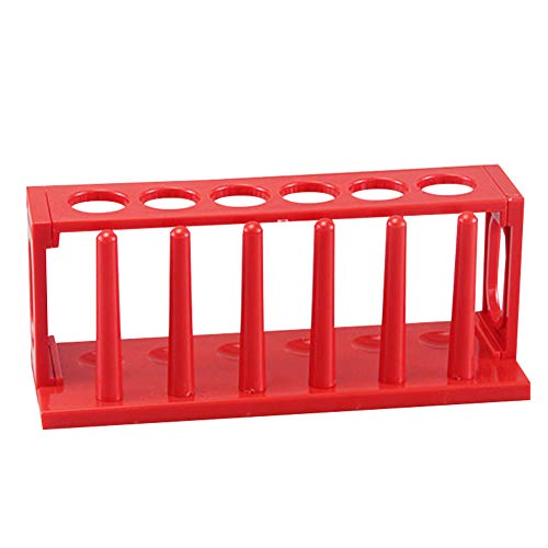 Shause Test Tube rack e rack de secagem destacável Centrífuga Racks de 6 orifícios para o tubo de ensaio de 22 mm, vermelho