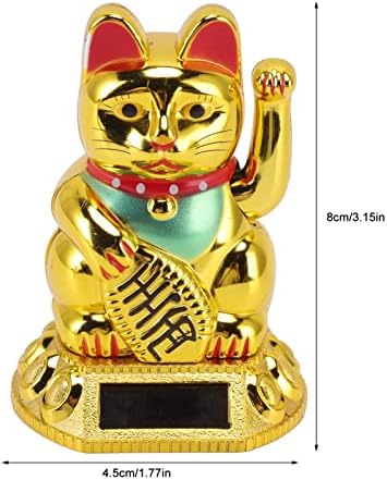 JTLB Chinese Lucky Cat Decoration Woving Arm Solar Light Induction estátua de estátua para ornamentos para carros domésticos